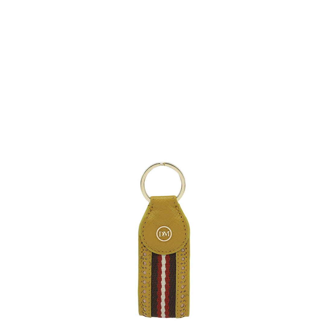 Franzy Leather Key Chain - Mustard