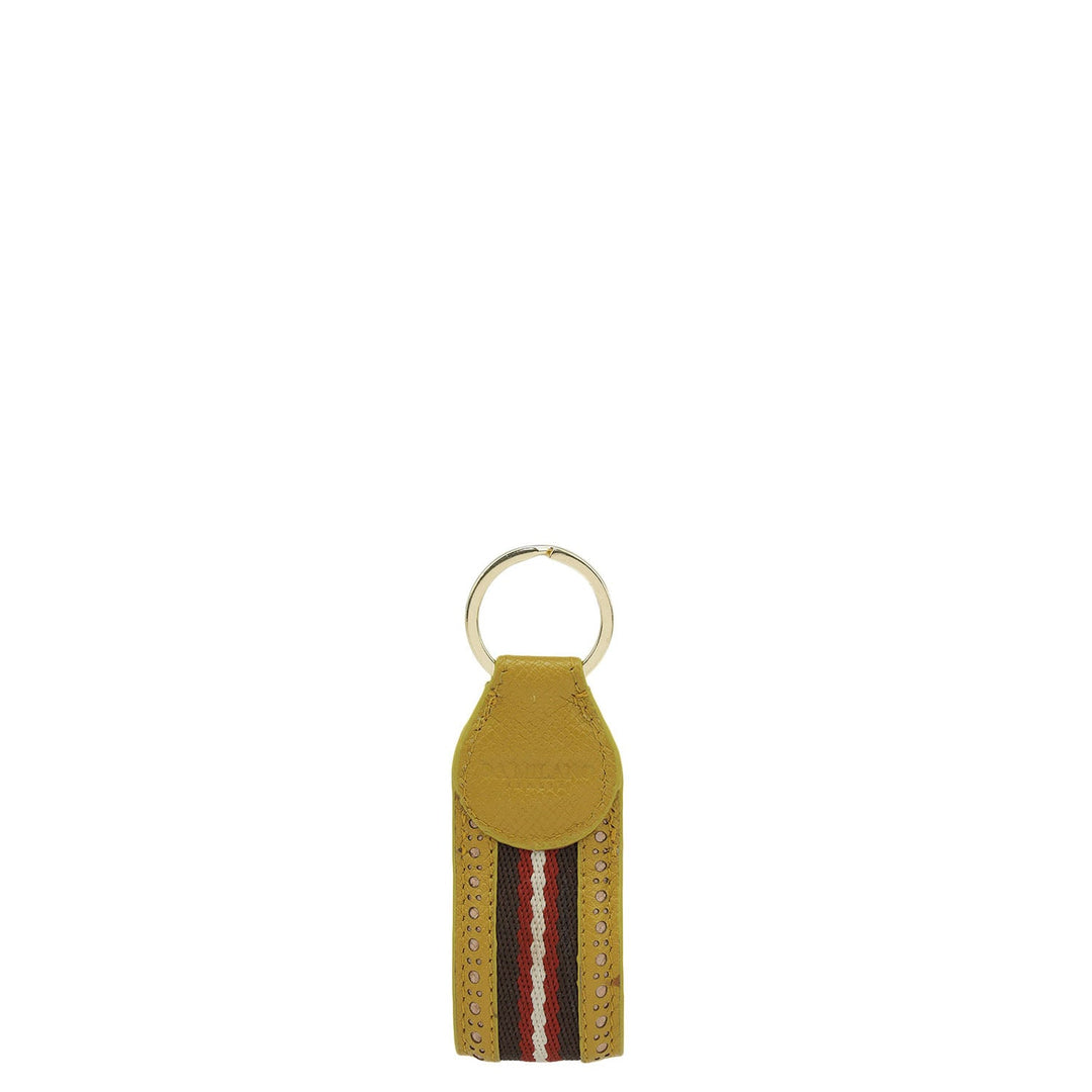 Franzy Leather Key Chain - Mustard