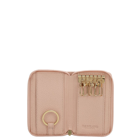 Wax Leather Key Chain - Baby Pink