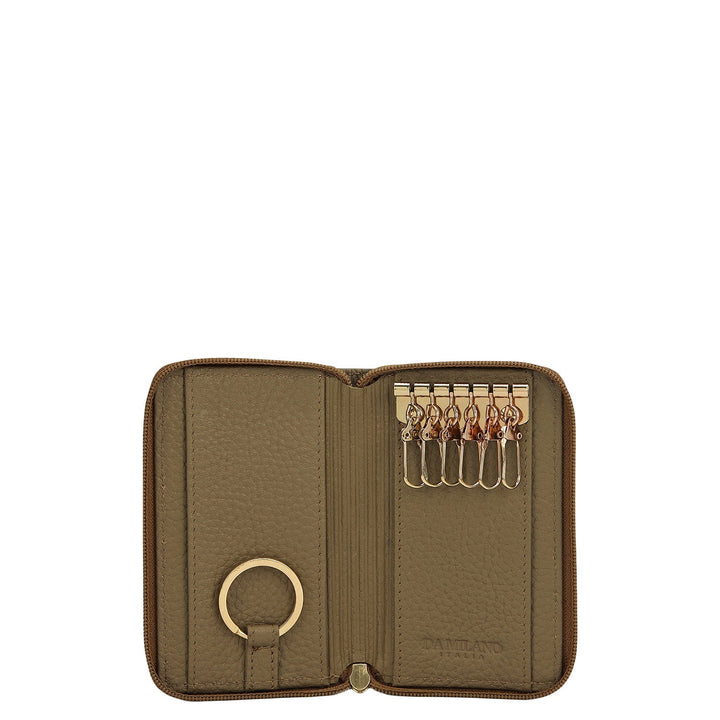 Wax Leather Key Chain - Olive