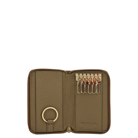 Wax Leather Key Chain - Olive