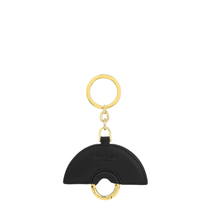 Wax Leather Key Chain - Black & Orange