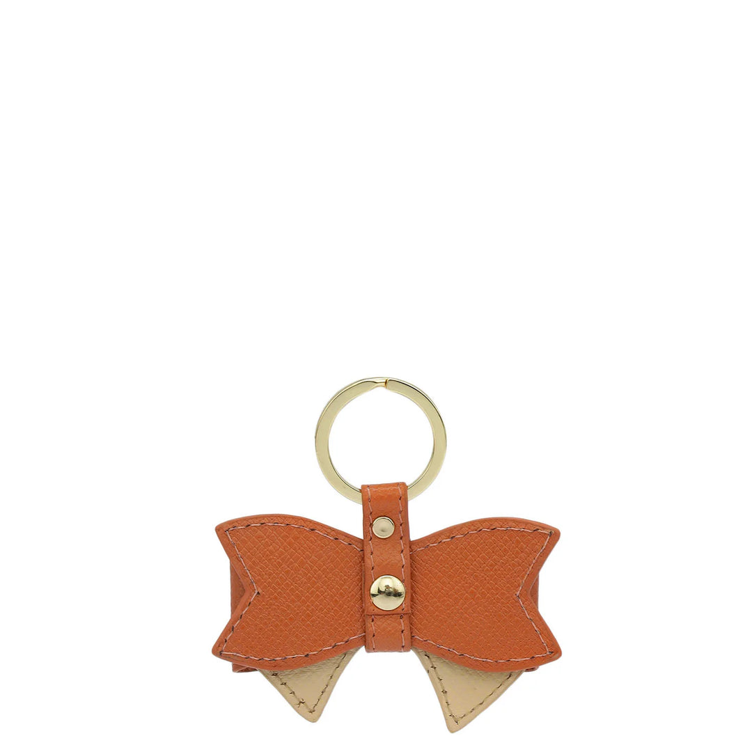 Franzy Leather Key Chain - Peach