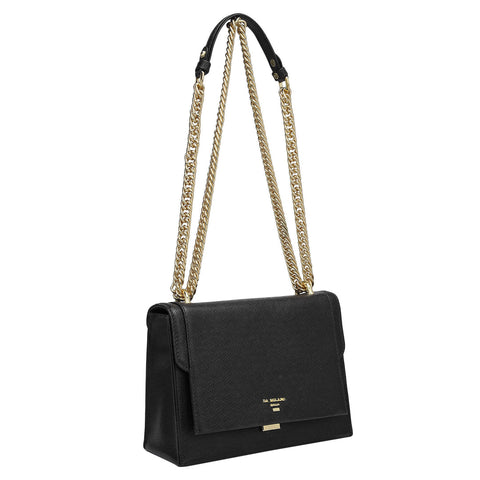 Da Milano Women's Leather Shoulder Bag - Small Franzy - Black