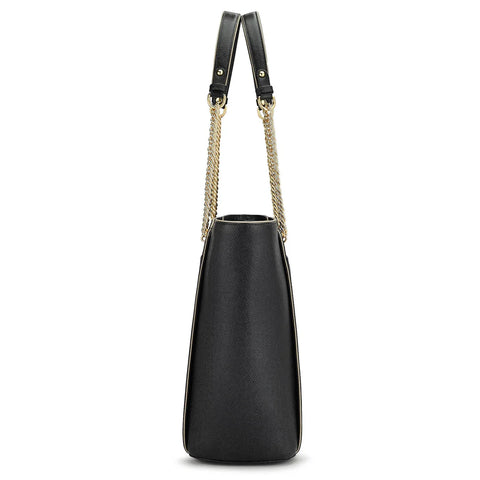 Large Franzy Leather Shoulder Bag - Black