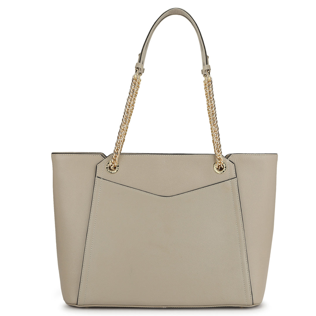 Large Franzy Leather Shoulder Bag - Chalk