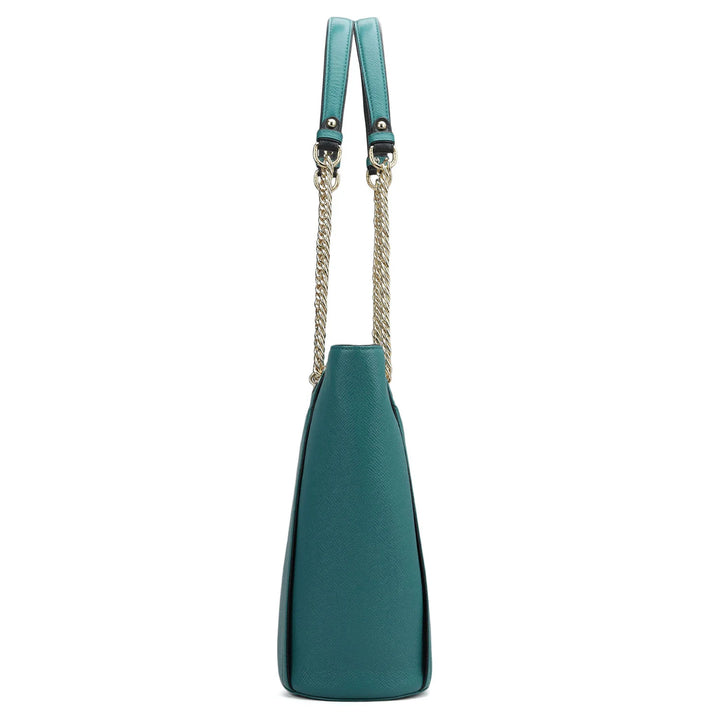 Medium Franzy Leather Shoulder Bag - Teal