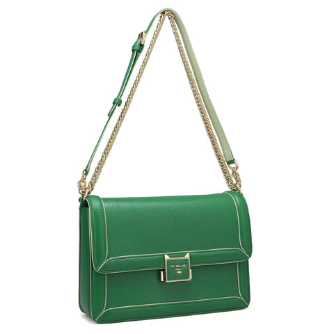 Small Franzy Leather Shoulder Bag - Emerald Green