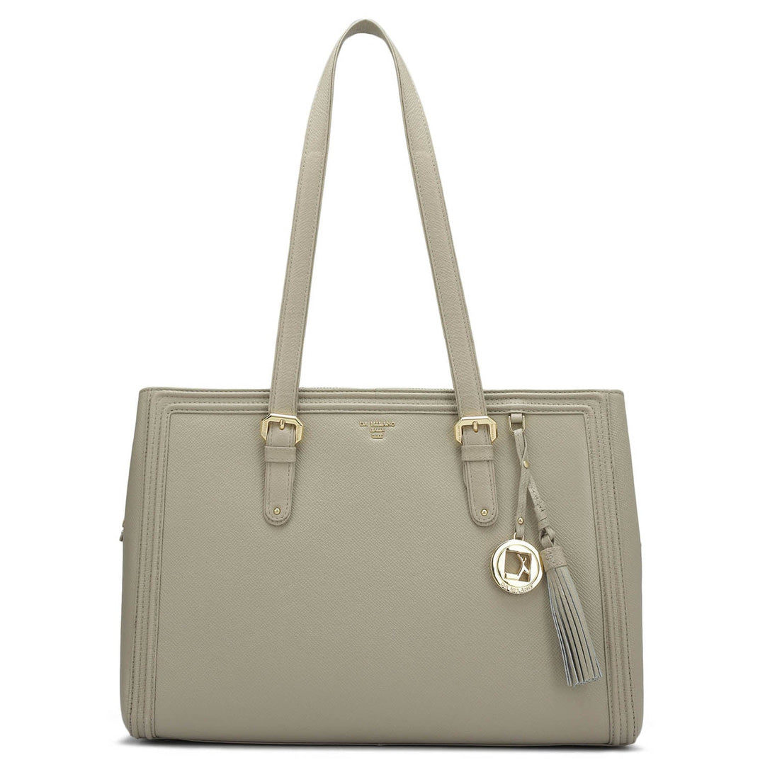 Medium Franzy Leather Shoulder Bag - Chalk