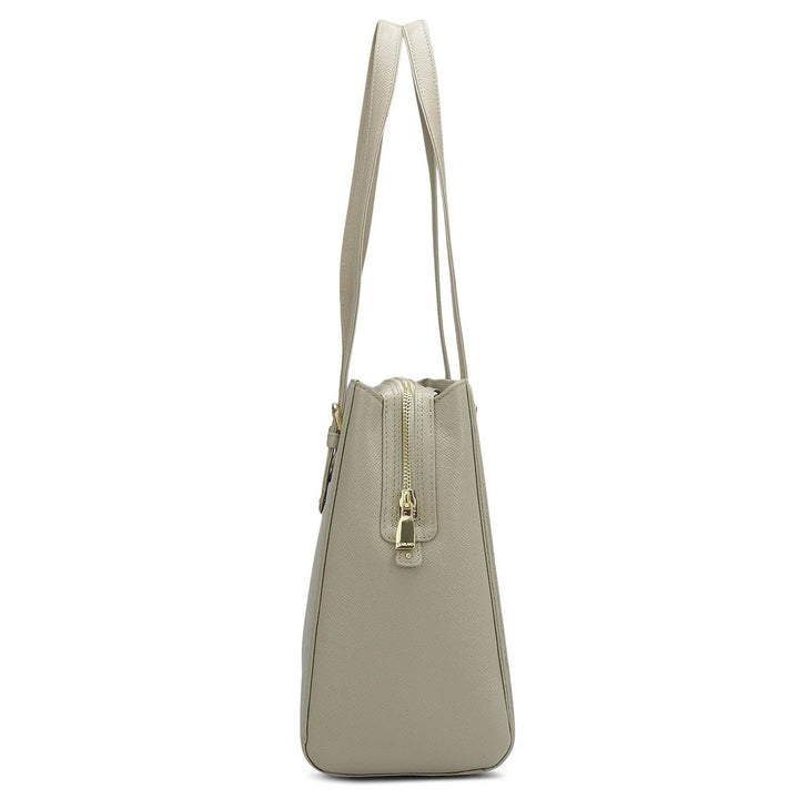 Medium Franzy Leather Shoulder Bag - Chalk