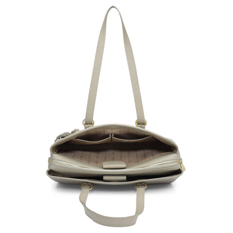 Medium Franzy Leather Shoulder Bag - Chalk