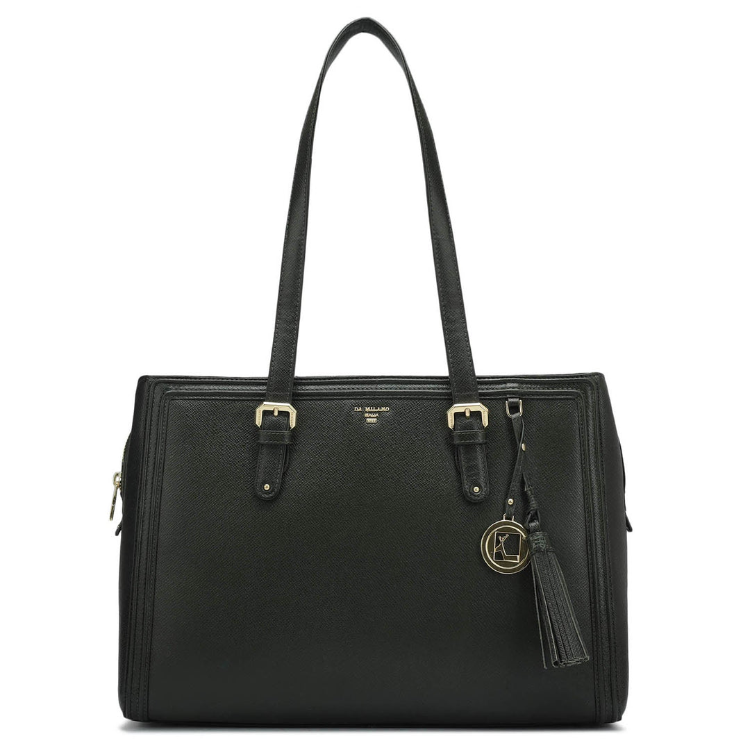 Medium Franzy Leather Shoulder Bag - Petrol Green