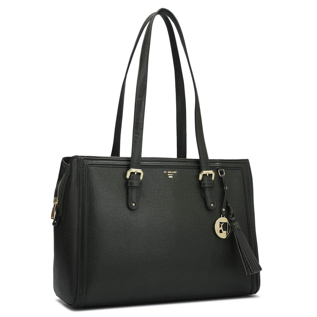 Medium Franzy Leather Shoulder Bag - Petrol Green