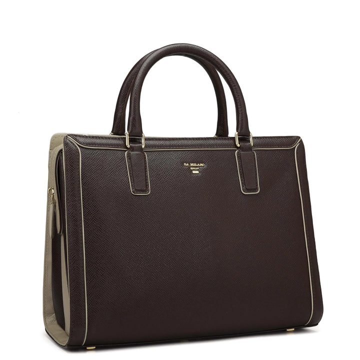 Medium Franzy Leather Satchel - Chocolate