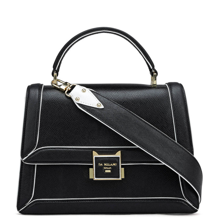 Small Franzy Leather Satchel - Black