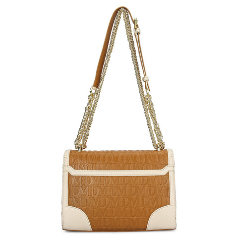 Small Monogram Leather Shoulder Bag - Caramel