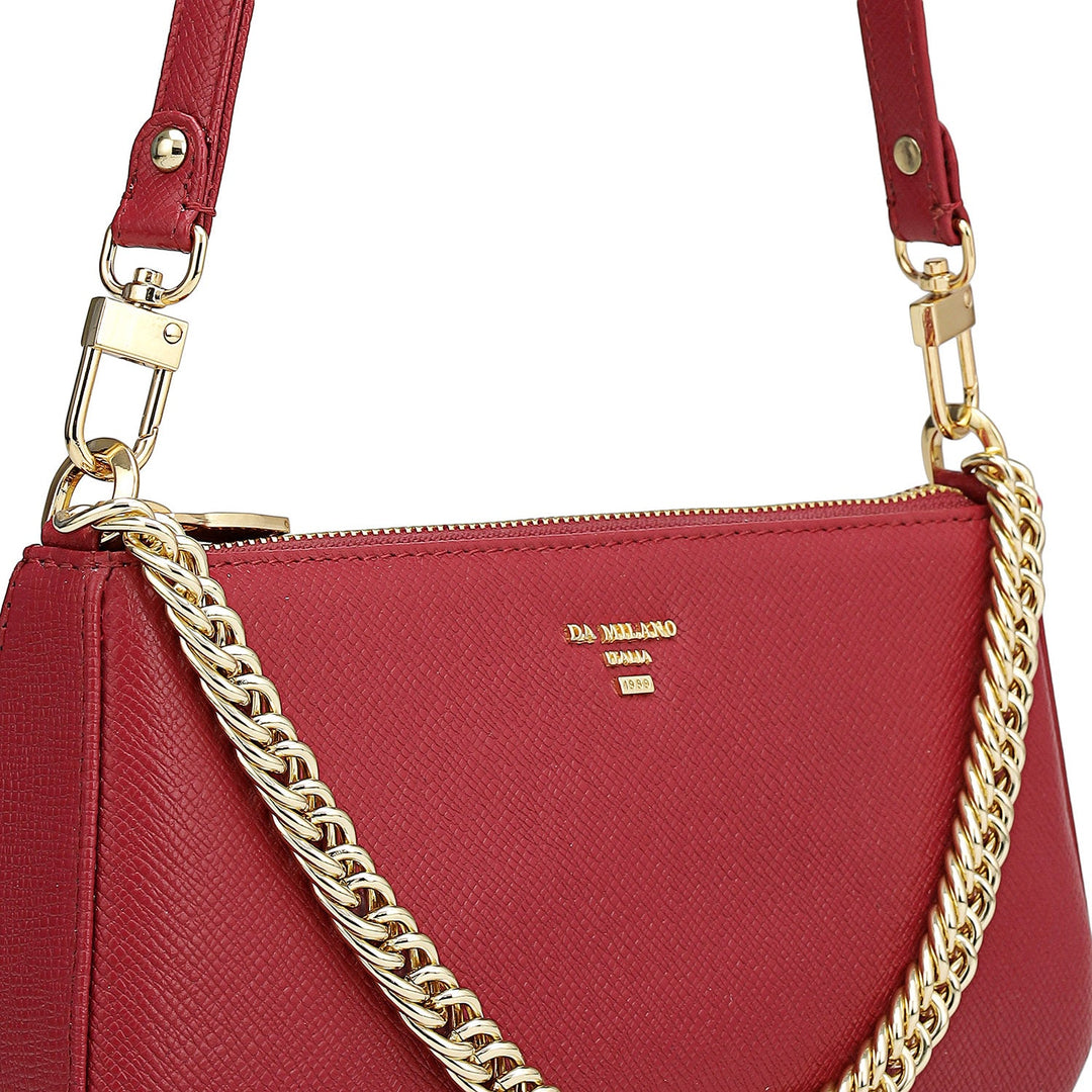 Small Franzy Leather Baguette  - Plumberry
