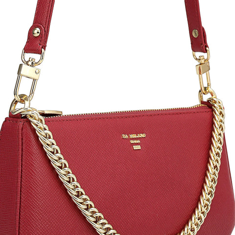 Small Franzy Leather Baguette  - Plumberry