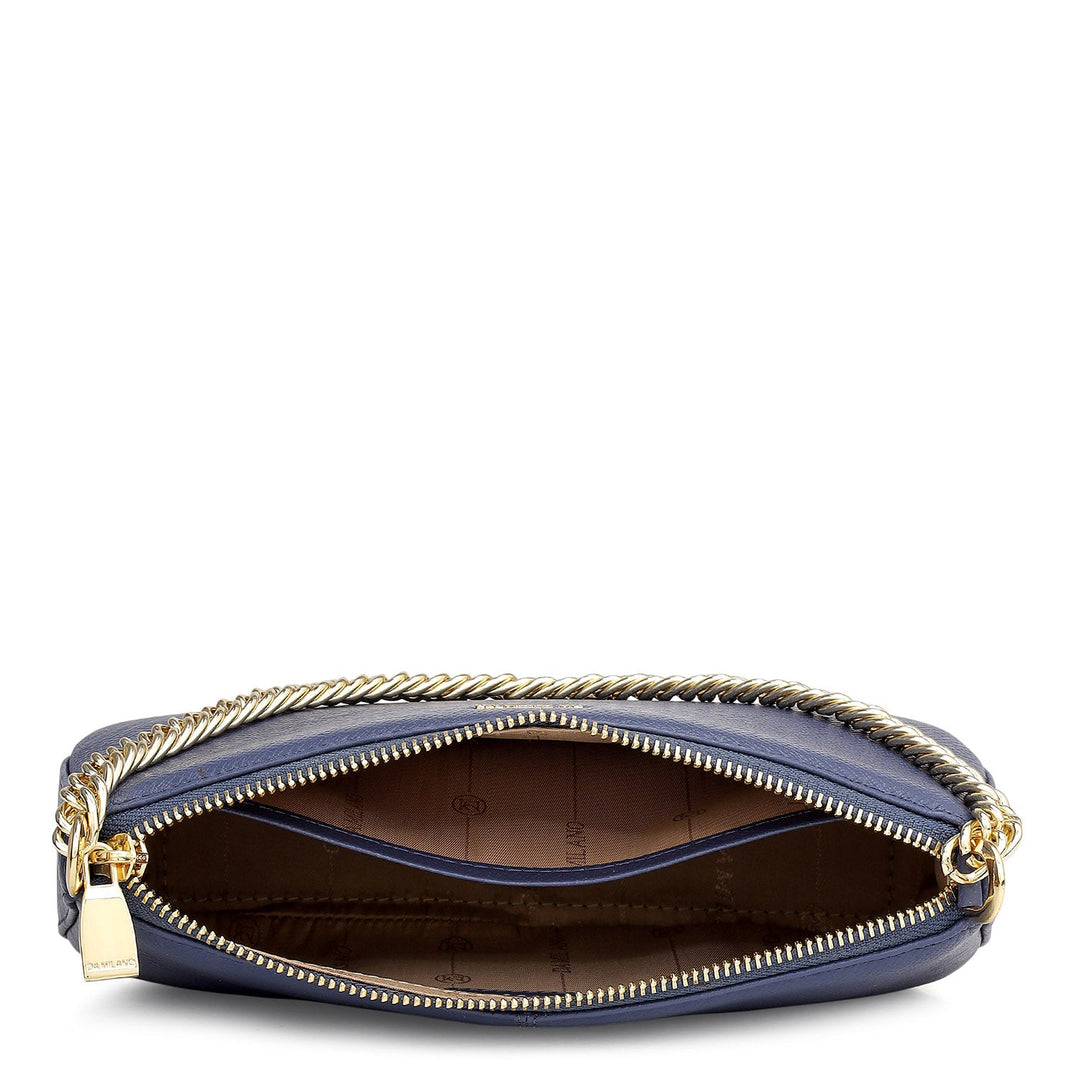 Small Franzy Leather Baguette  - Stardust