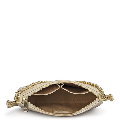 Small Croco Leather Baguette - Marshmallow