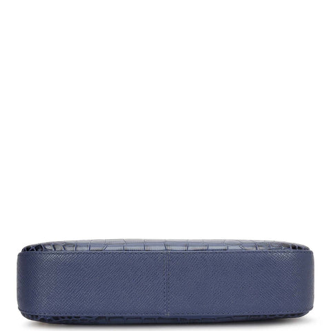Small Croco Leather Baguette - Stardust