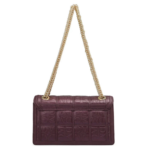 Small Monogram Leather Shoulder Bag - Plum