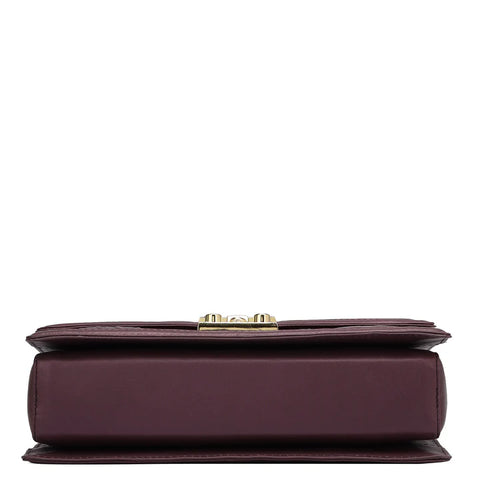 Small Monogram Leather Shoulder Bag - Plum