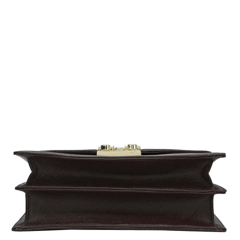 Da Milano Women's Leather Shoulder Bag - Small Franzy - Chocolate