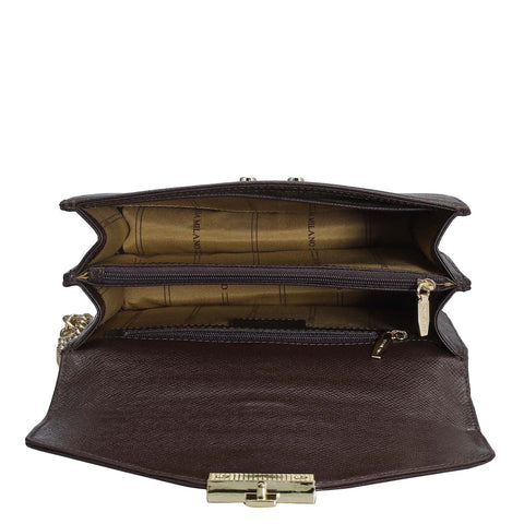 Da Milano Women's Leather Shoulder Bag - Small Franzy - Chocolate