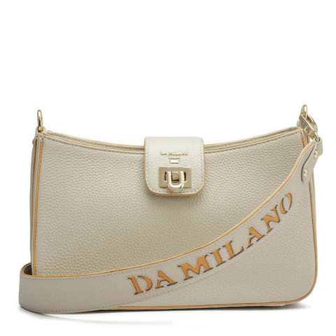 Da Milano Women's Leather Baguette Bag - Small Wax - Ivory
