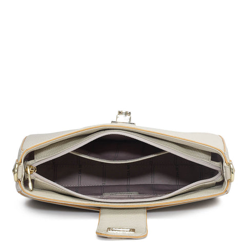 Da Milano Women's Leather Baguette Bag - Small Wax - Ivory