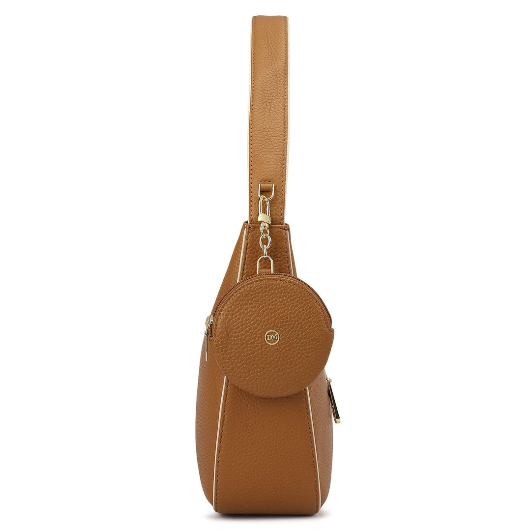 Medium Wax Leather Hobo - Caramel