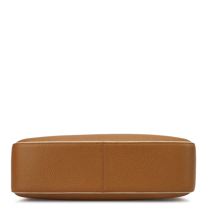 Medium Wax Leather Hobo - Caramel