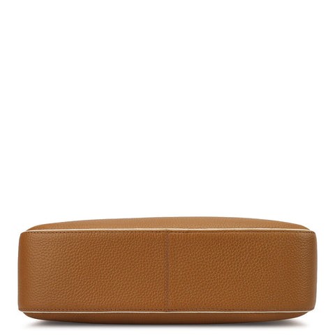 Medium Wax Leather Hobo - Caramel