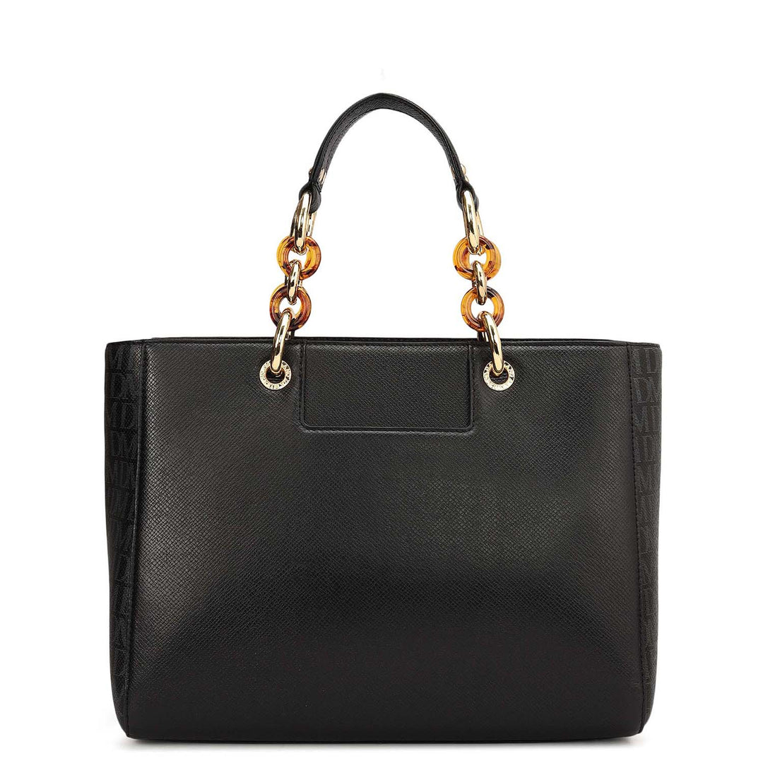 Small Monogram Franzy Leather Satchel - Black