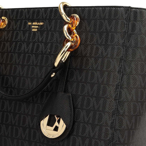 Small Monogram Franzy Leather Satchel - Black