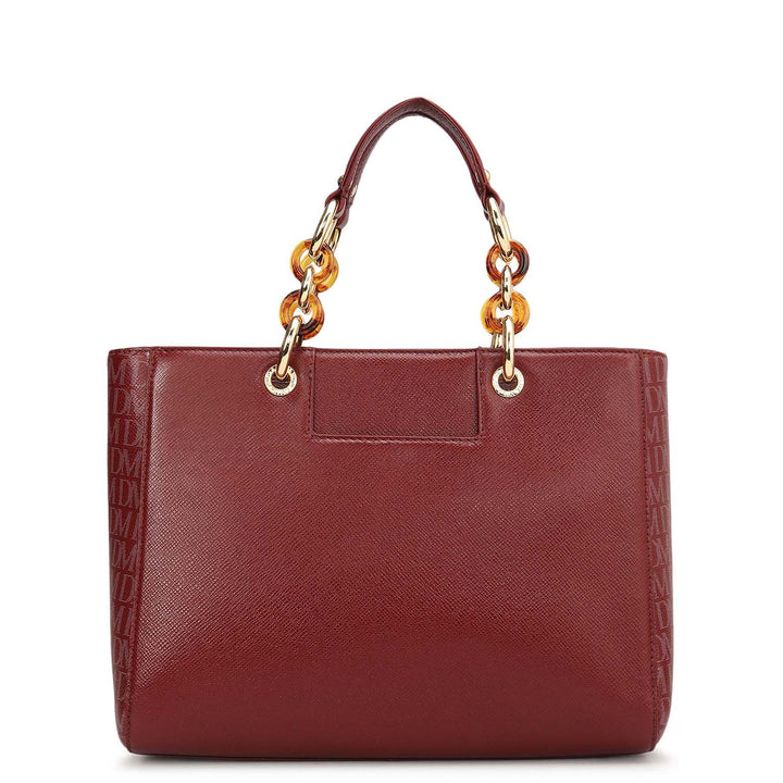 Small Monogram Franzy Leather Satchel - Cherry