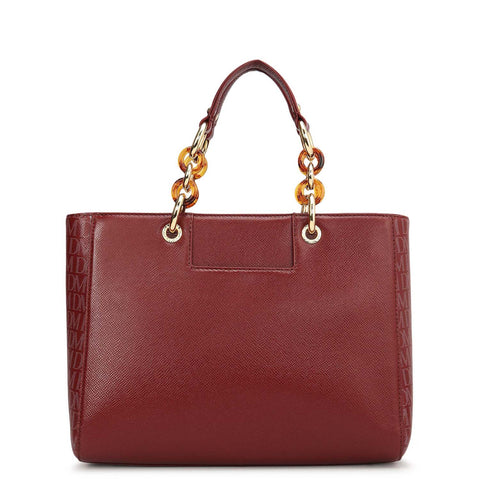 Small Monogram Franzy Leather Satchel - Cherry
