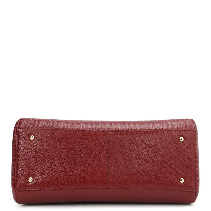 Small Monogram Franzy Leather Satchel - Cherry