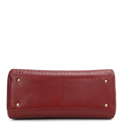 Small Monogram Franzy Leather Satchel - Cherry