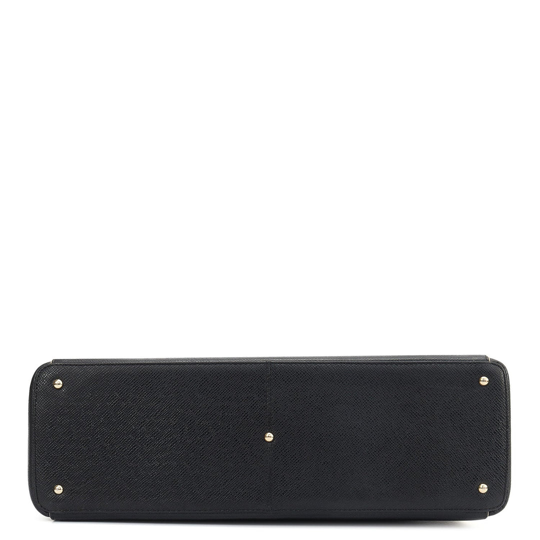 Large Franzy Leather Tote - Black