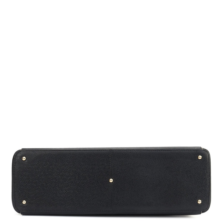 Large Franzy Leather Tote - Black