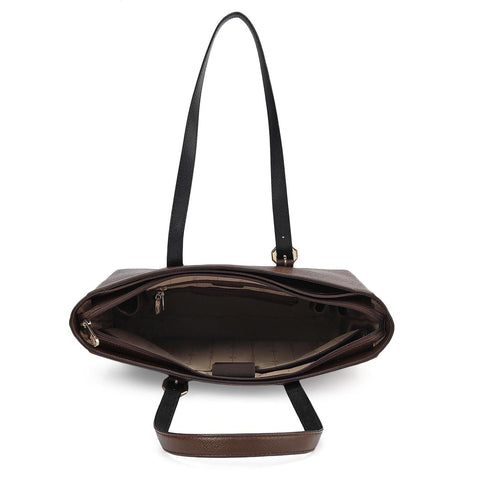 Large Franzy Leather Tote - Walnut