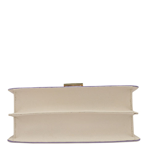 Da Milano Women's Leather Satchel Bag - Small Franzy - Beige