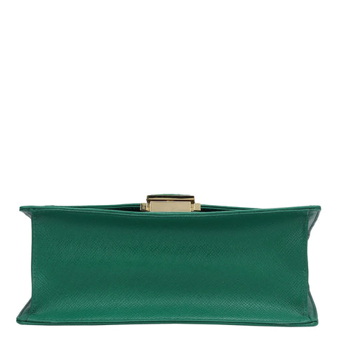 Small Croco Leather Shoulder Bag - Green