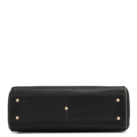 Small Franzy Leather Satchel - Black