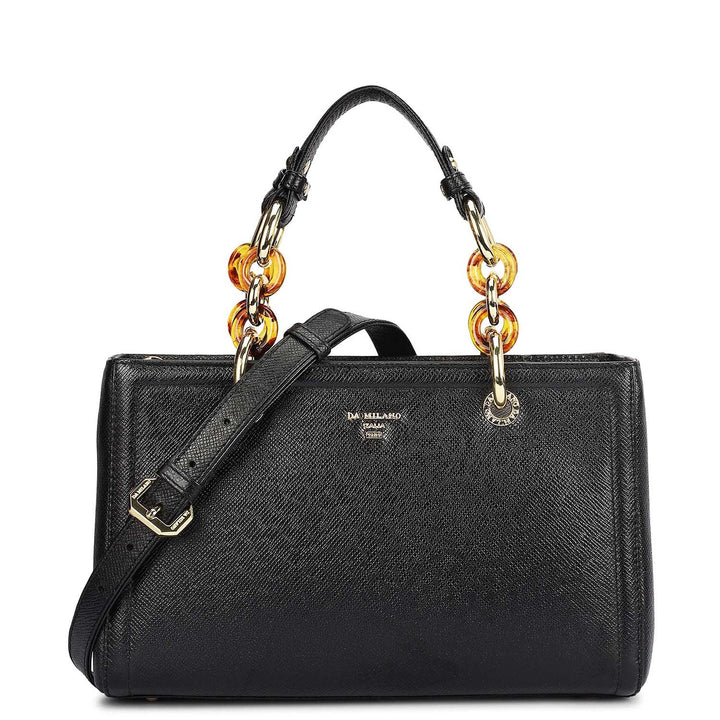 Small Franzy Leather Satchel - Black