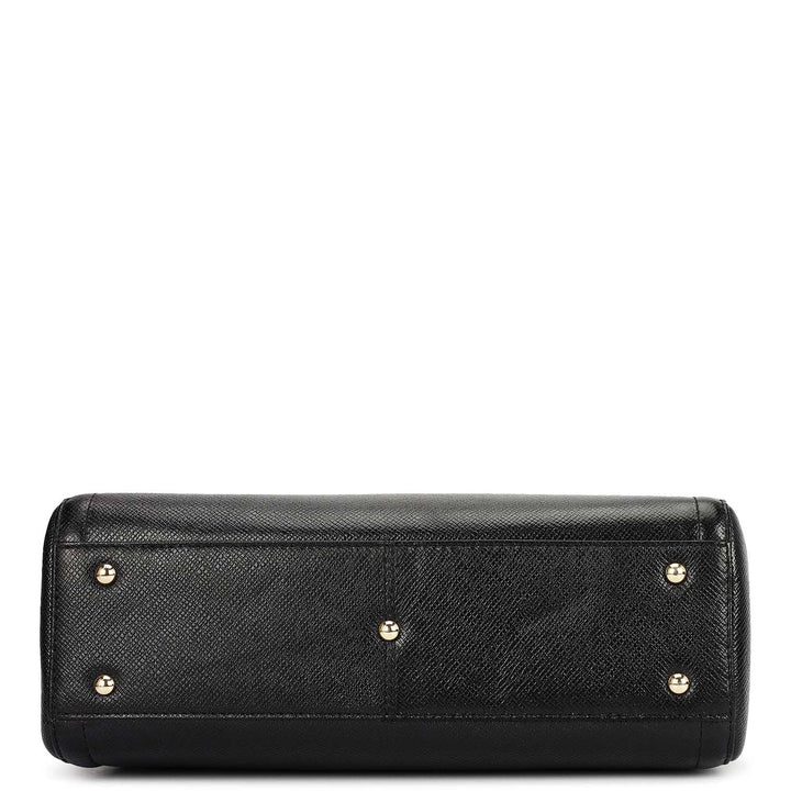 Small Franzy Leather Satchel - Black