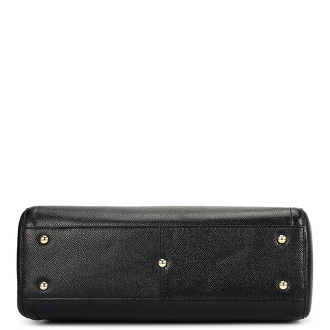 Small Franzy Leather Satchel - Black