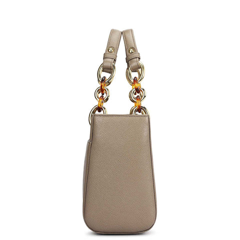 Small Franzy Leather Satchel - Smoke Grey